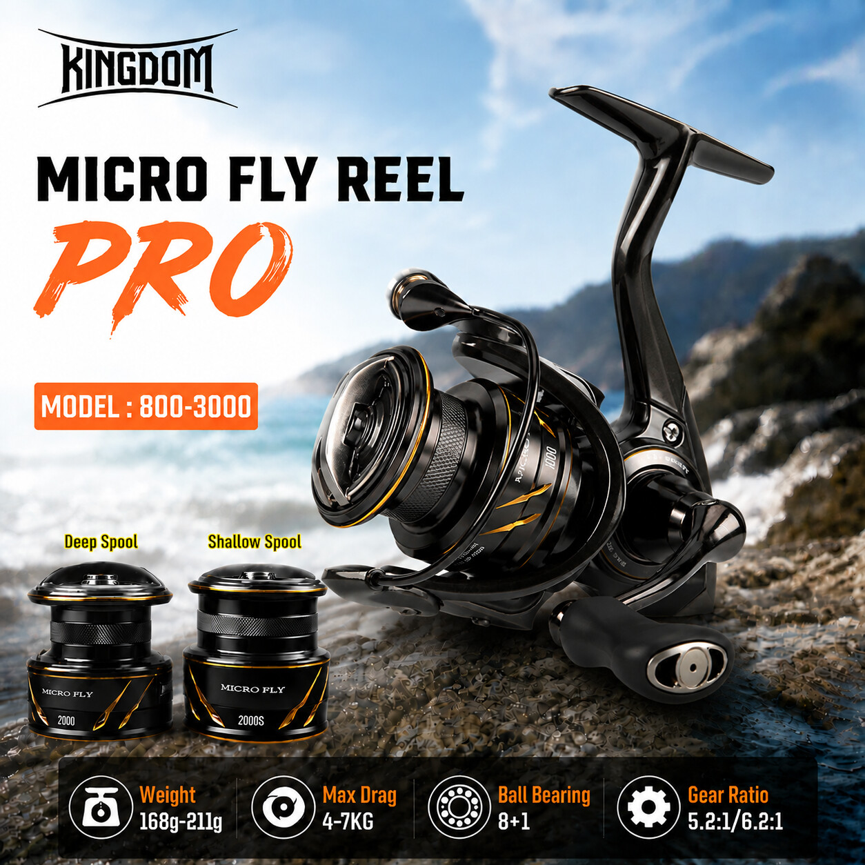 Kingdom Micro Fly Pro Vismolen - Abu Garcia Reel Max recensie en prijs
